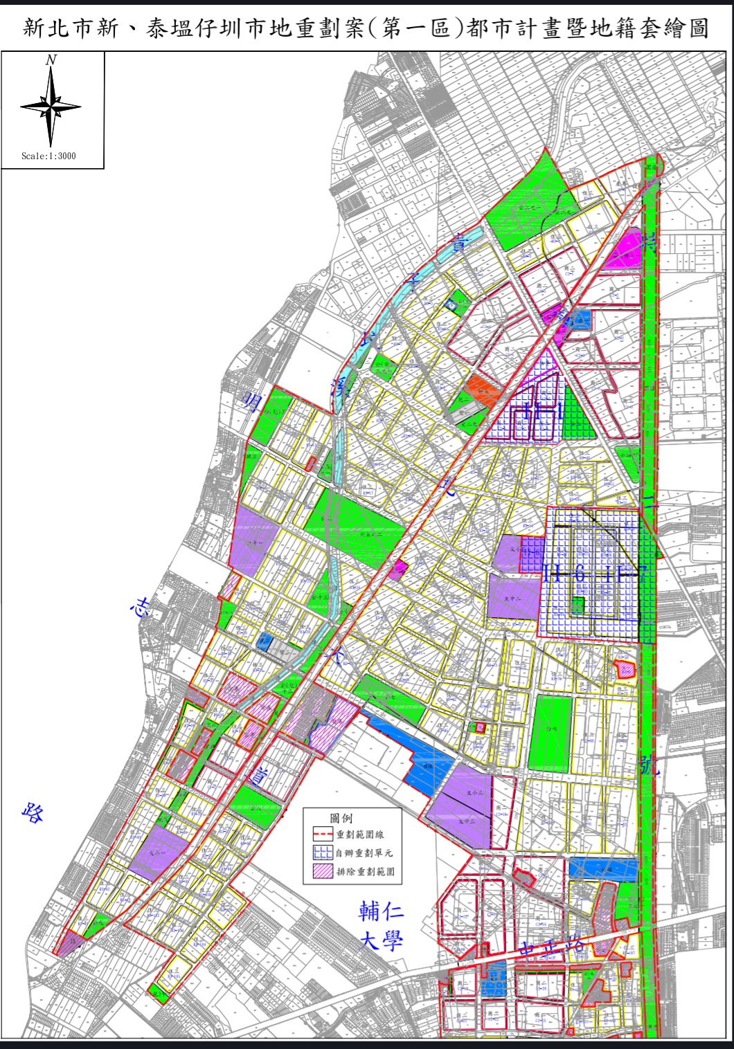 塭仔圳一區都市計畫套地籍圖
